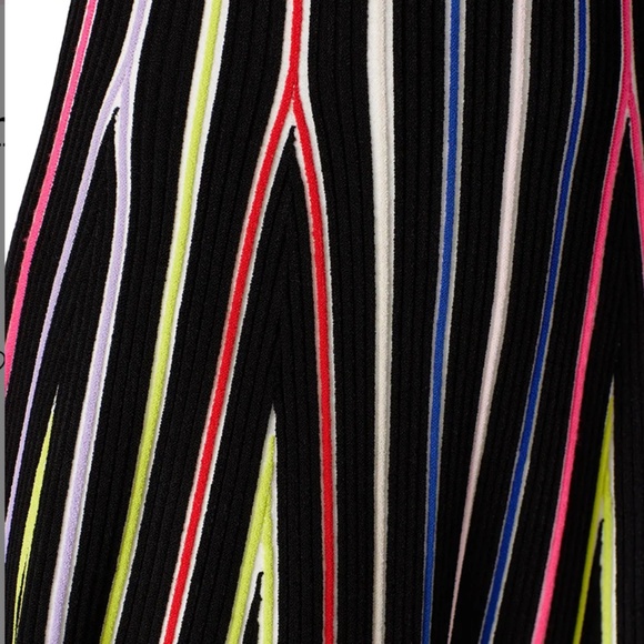 Milly Rainbow Stripe Knit Flutter Sleeve Dress Size M - Picture 4 of 5